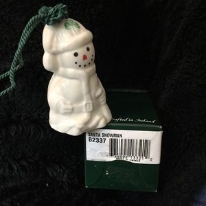 Belleek Santa Snowman Bell Ornament NIB